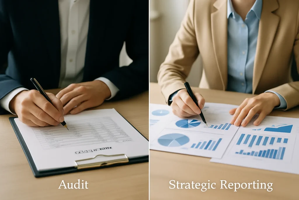 Diferencias entre auditoría financiera y reporting estratégico